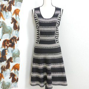 Rossmore Black White Boho Print Size XL Dress